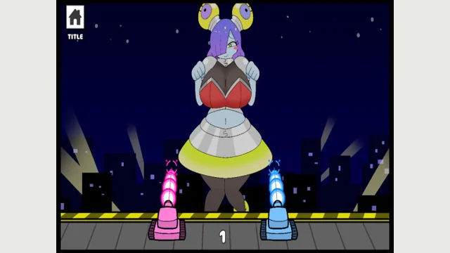 戦車vs巨大宇宙人娘